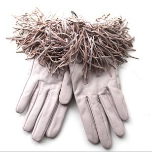 Intermix Leather Fringe Gloves